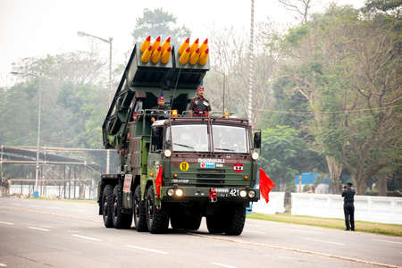 Calcutta, India - January 24, 2022: Indian army practice their parade during republic day. The ceremony is done by Indian army every year to salute national flag in 26th January.のeditorial素材