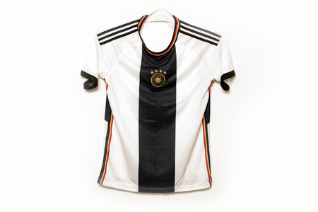 German soccer jersey isolated white backgroundの写真素材
