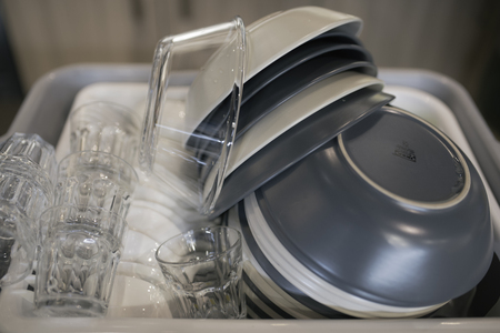 Bowl and cup and saucerのeditorial素材