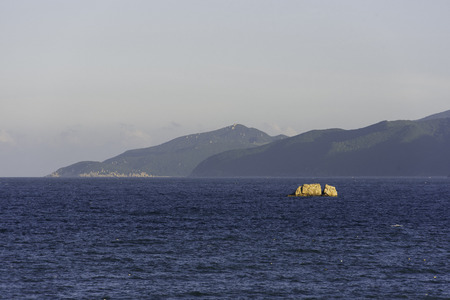 Lonely island at seaの写真素材