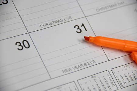 calendar and pen