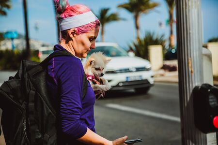 NICE, FRANCE - JUNE 26, 2017: Many tourists walk along the english promenade of French Riviera at the Mediterranean Seaのeditorial素材