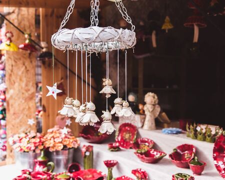 BUDAPEST, HUNGARY - DECEMBER 19, 2018: Tourists and local people enjoying the beautiful Christmas Market at St. Stephens Square in front of the St. Stephens Basilica.のeditorial素材