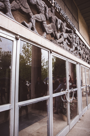 Entrance to the old sport center Gerevich Aladar Nemzeti in Budapest. Project Budapest 100の写真素材