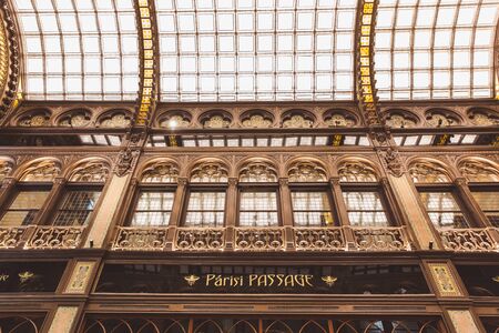 BUDAPEST, HUNGARY - JUNE 18, 2019: Interior of Parisi Udvar hotel in V district in Budapest, Hungaryのeditorial素材