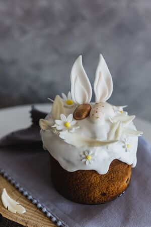 Easter Cakes - Traditional Kulich, Paska Easter Bread. Traditional Easter spring