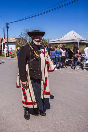 HOLLOKO, HUNGARY - April 12, 2019: Easter festival in the folklore village of Holloko in Hungary.のeditorial素材