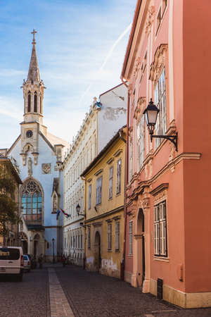 Sopron, Hungary - October 2018: Goat The Blessed Mary Benedictine Church in Sopron on main square, Hungaryのeditorial素材