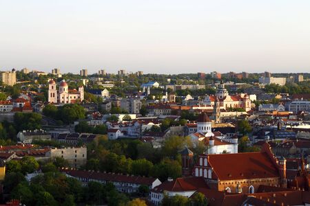 Panorama view of Vilnius old tow, taken from the Gediminas hillの写真素材