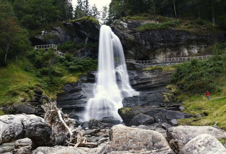 Steinsdalsfossen Waterfallの写真素材