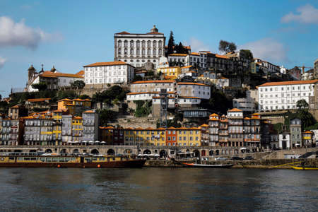 Porto, Portugal old town skyline from across the Douro River