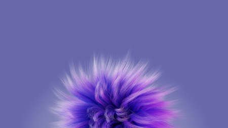 Abstract background, color 2022 Very Peri. Fluffy ball, 3d render.の写真素材