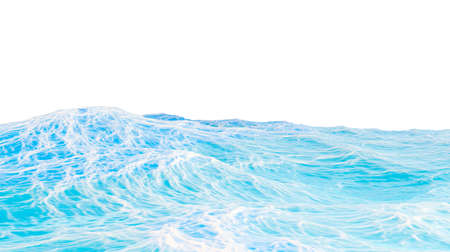 Ocean horizon isolated on a white background. Seascape, 3d render. Realistic sea waves, sea...