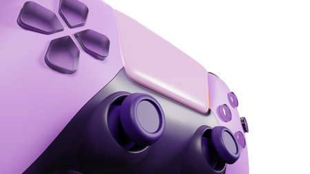 Realistic video game controller, close-up. Joystick for a game controller isolated on a white...