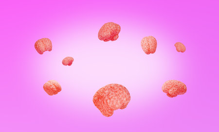 Lots of human brains in the air, concept of brainstorming or artificial intelligence. Brains...