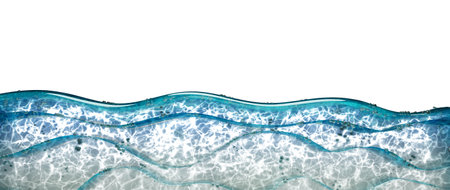 sea waves. Realistic blue ocean background with bubbles. Texture of sea water, banner. 3D rendering