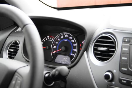 A modern dashboard in a car