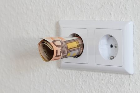 A double socket with banknotes