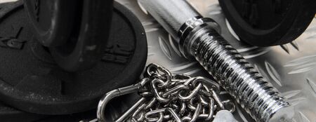 Weights and a chain in a gym