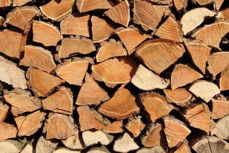 Split dry firewoodの写真素材