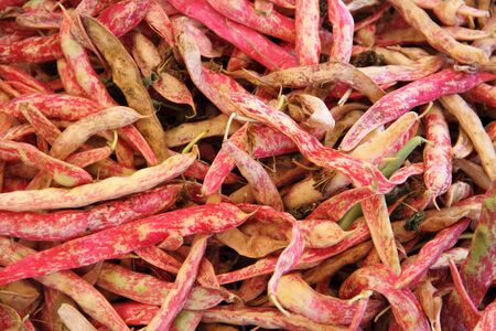 Red white beans at a weekly market