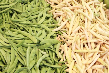 Green fresh beans in the marketの写真素材