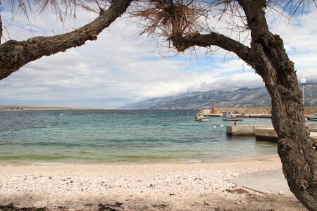 Stones on the beach on the coast in Croatia
