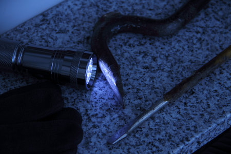 Tool for burglary on a windowsill