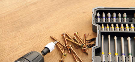 cordless screwdriver on a workbench