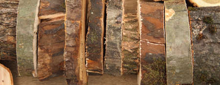 different round wooden disks as a background on a board