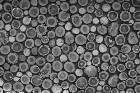 different round wooden disks as a background on a board