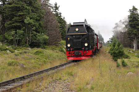 the steam locomotive in the Harz Mountainsのeditorial素材