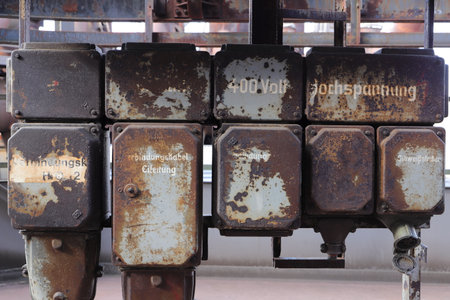 an old electrical distribution board at an industrial monument