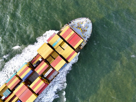 Container Ship in the North Sea â€“ Aerial Drone Shot