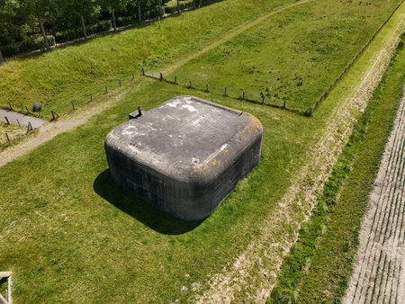 Bunkers from the Second World War in Holland - aerial photo