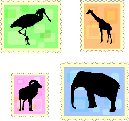 animal stampsのイラスト素材