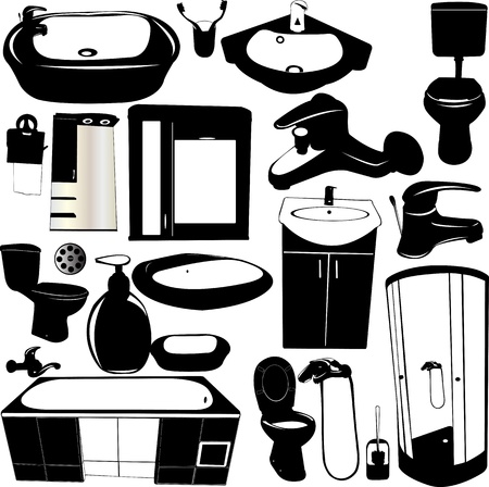 set of bathroom objects  のイラスト素材