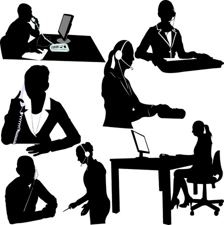 secretary and call center operator vectorのイラスト素材