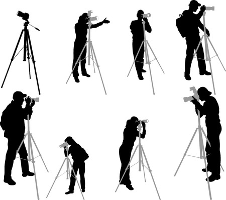 photographers silhouettes - vectorのイラスト素材