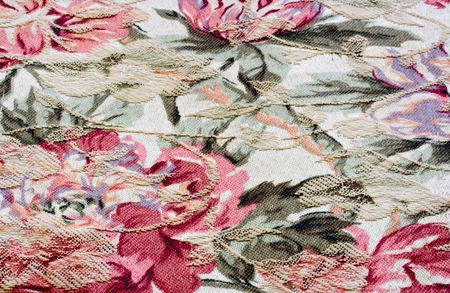 Colorful flowered fabricの写真素材