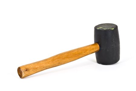 Rubber mallet isolated on a white backgroundの写真素材