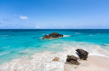 Horseshoe Bay in Bermuda on a Sunny Day.の写真素材