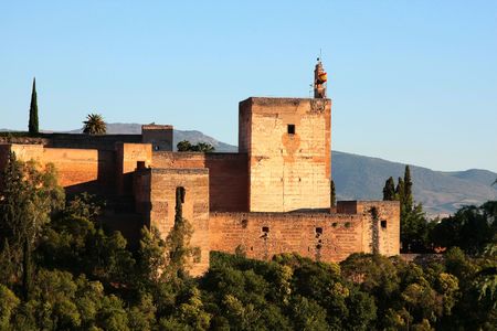 Alhambra at sunset, Granada, Spainのeditorial素材