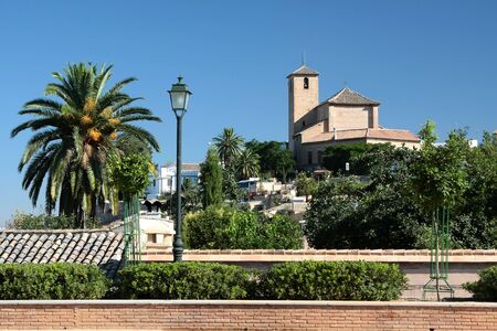 The square near Monast. Sta. Izabel La Real, Granada, Spainの写真素材