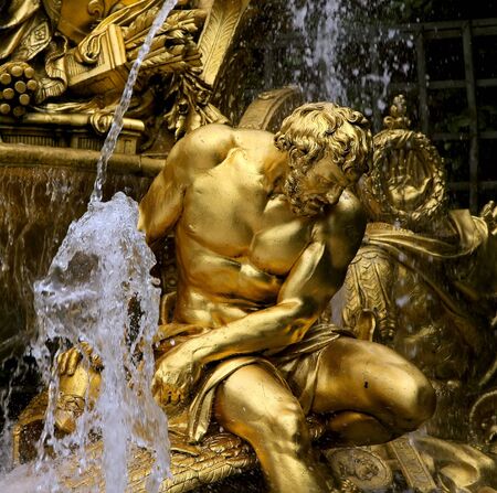 Fragment of fountain in park of Versailles, Franceの写真素材