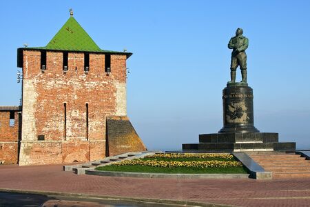 Chkalov monument, Nizhny Novgorod, Russiaの写真素材