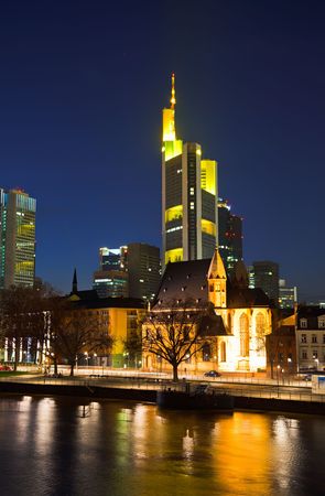 Frankfurt at night, Germanyの写真素材