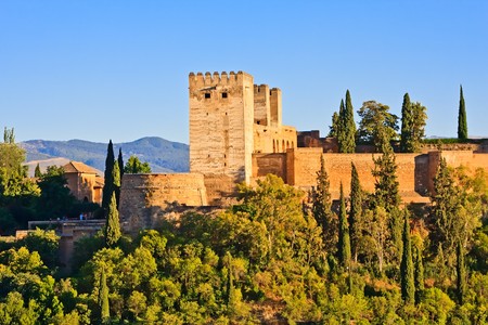 Alhambra at sunset, Granada, Spainのeditorial素材
