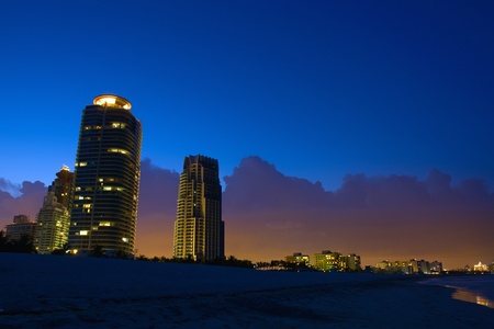 Miami South Beach at nightの写真素材