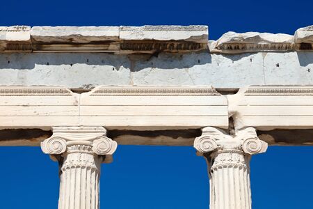 Detail of antique greek temple in Athensの写真素材